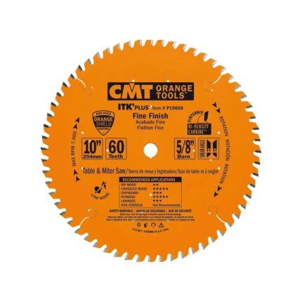CMT P10060 10”X60T ATB FINE FINISH SAW BLADE
